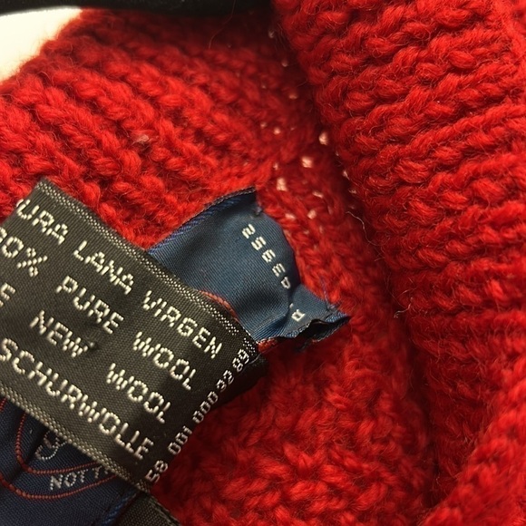 Allen Solly England Women’s Cable Knit Thick Red Pure Wool Sweater Size SP - Picture 3 of 6